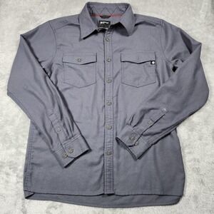 Marmot Shirt Mens Large Gray Flannel Button Up‎ Long Sleeve Shacket P33260